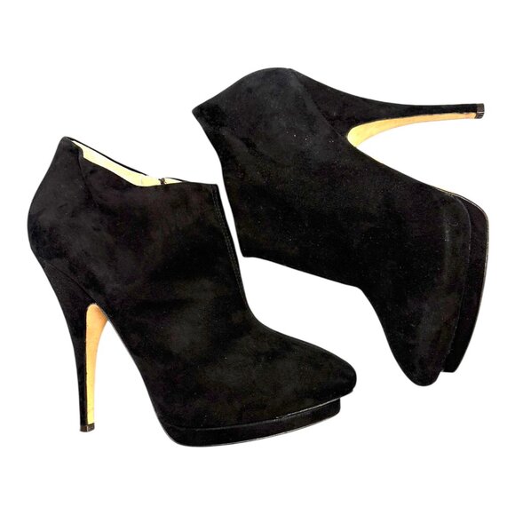 GIUSEPPE ZANOTTI EVA Black Kid Suede Platform Stiletto Bootie - Picture 10 of 11